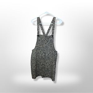 Cheetah/Leopard Denim Overall Mini Dress Size Women’s Large